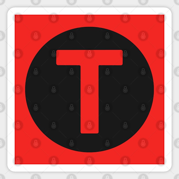 letter t red Magnet by persa